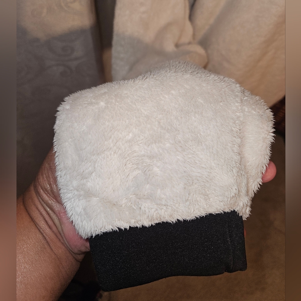 Northface fleece hooded jacket. Black/Cream women's size Large - Picture 8 of 14